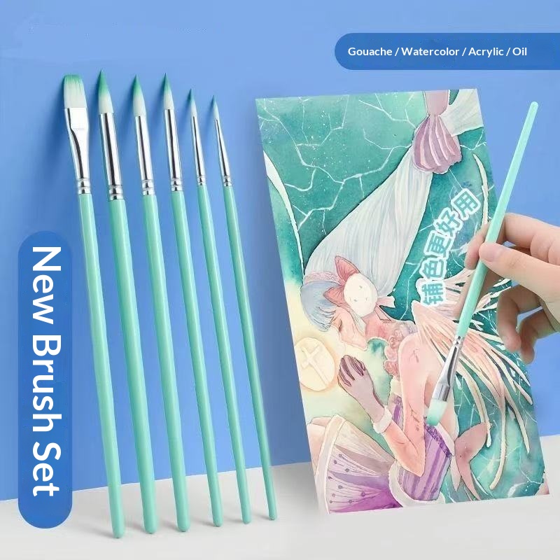 6 Pcs Set Nylon Hair Watercolo - Gouache Paint Set recension och pris