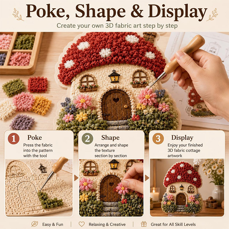 3D Mushroom House Poke Art DIY - Art Craft Kit recension och pris