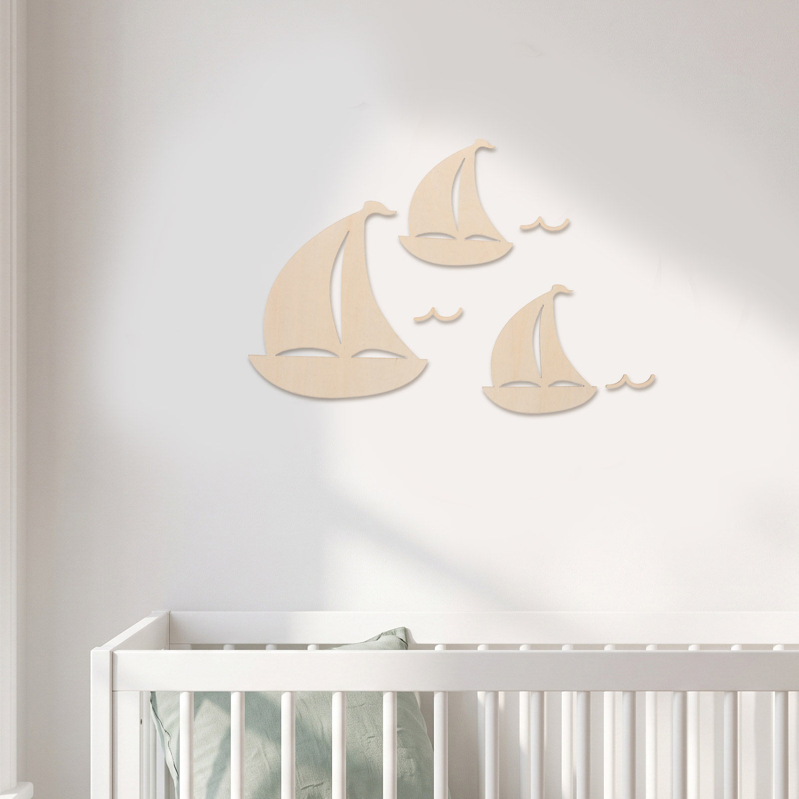 6Pcs Wooden Sailboat Nursery W - Art And Craft For Nursery recension och pris