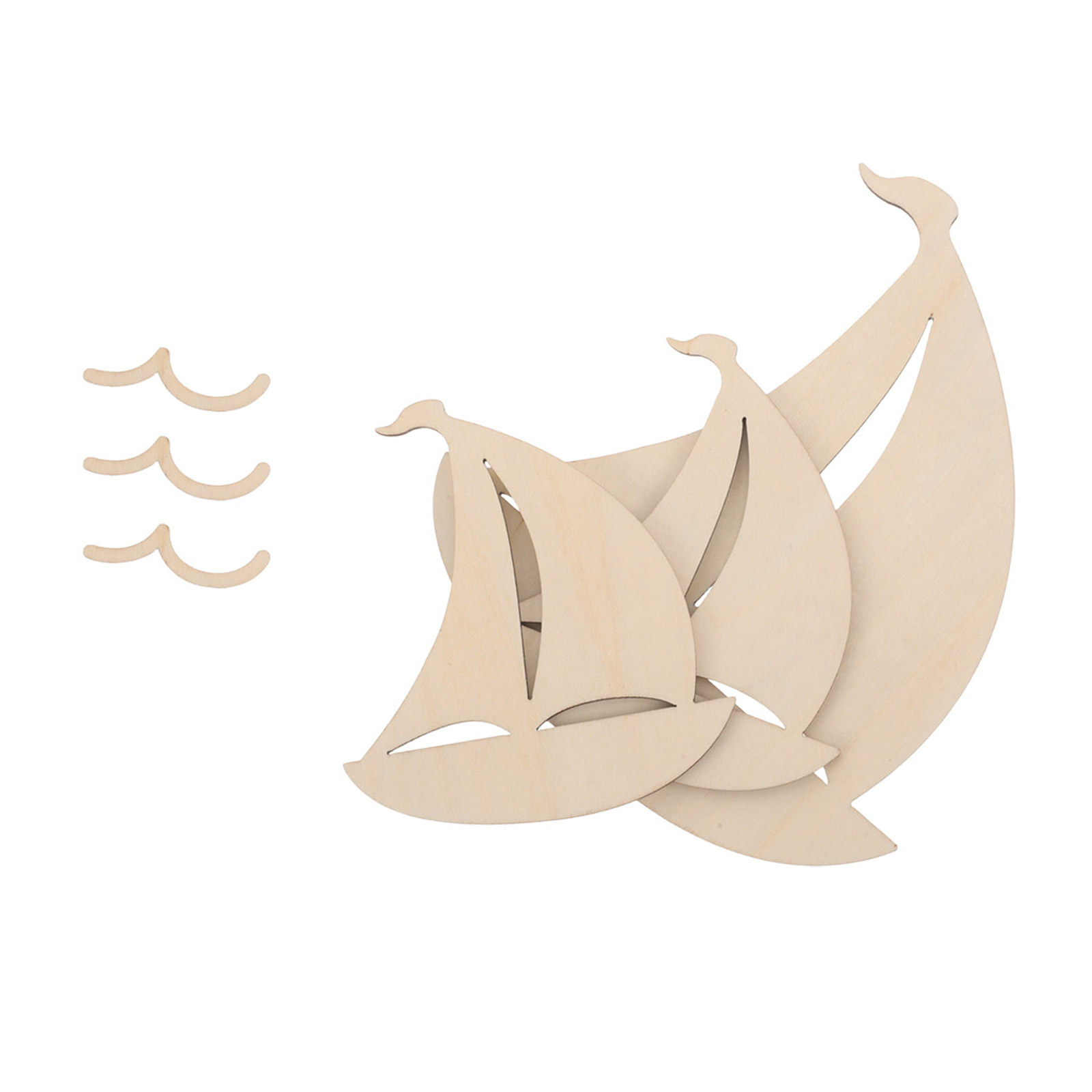 6Pcs Wooden Sailboat Nursery W - Art And Craft For Nursery recension och pris