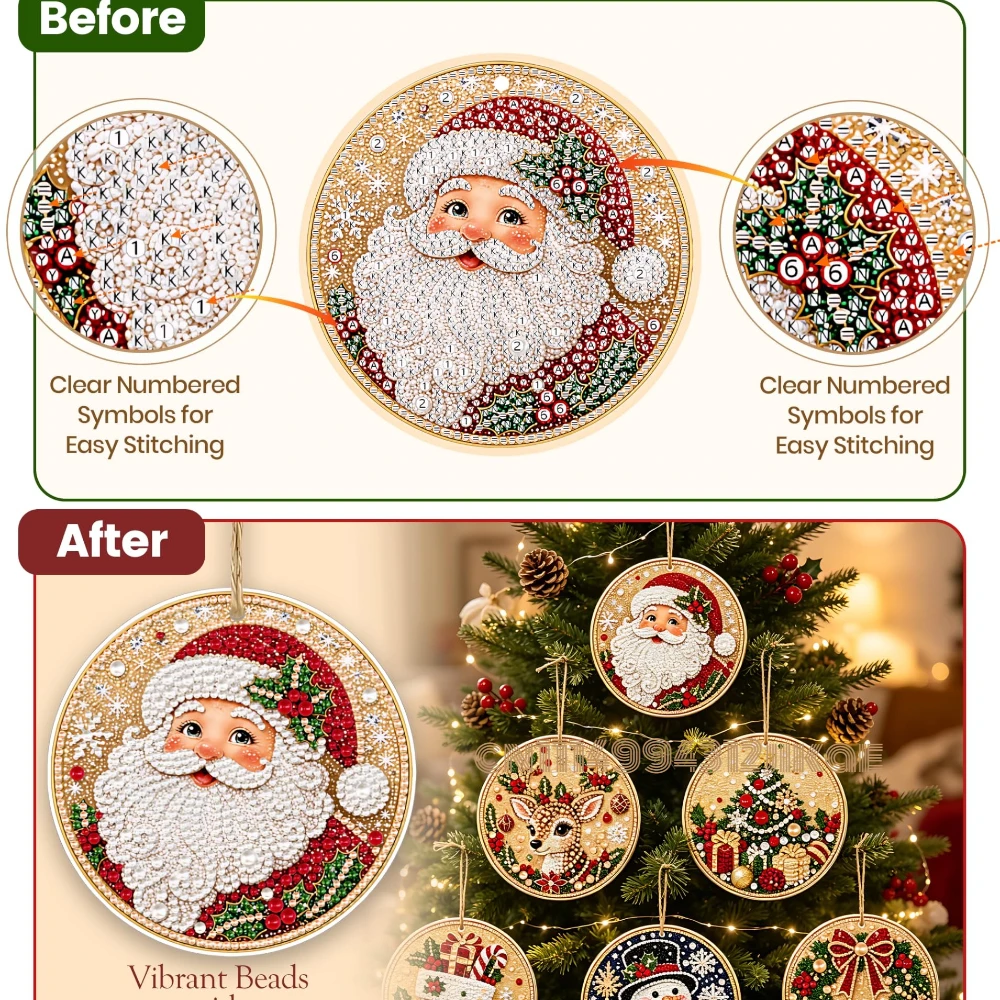6PCS Christmas Ornaments DIY P - Art Craft Kit recension och pris
