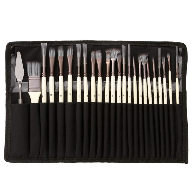 24 Piece Paint Brush Set with  - Gouache Paint Set recension och pris