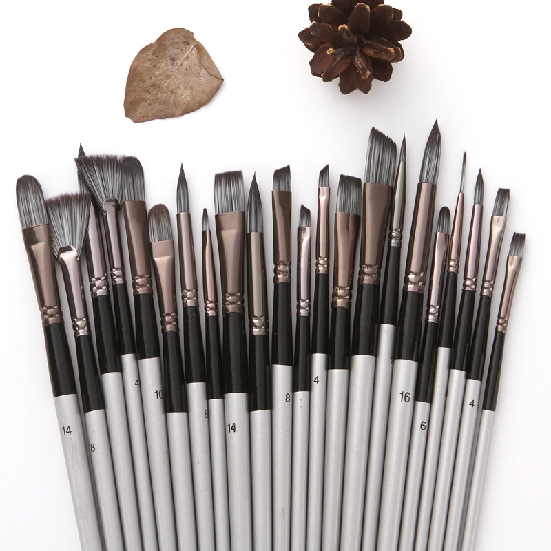 24 Piece Paint Brush Set with  - Gouache Paint Set recension och pris