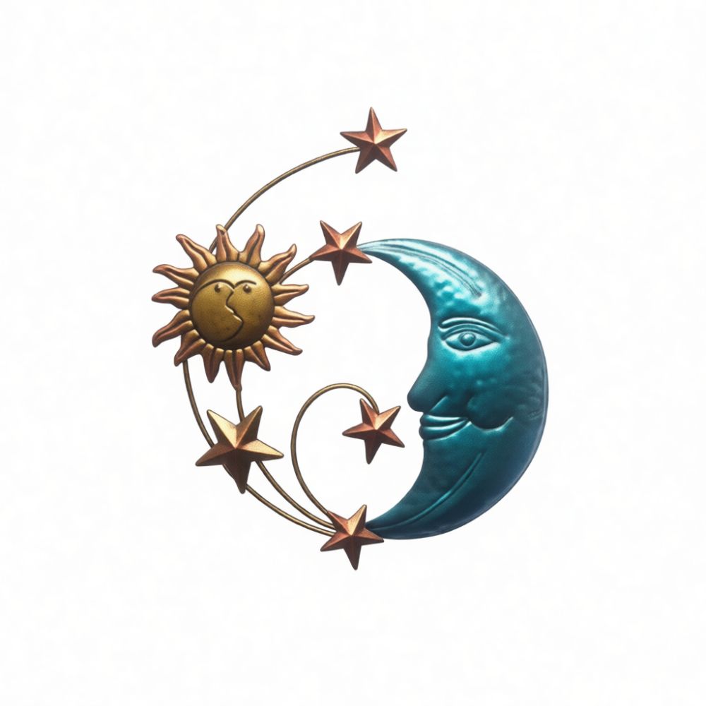 Handmade Iron Metal Moon Face  - Art And Craft For Nursery recension och pris